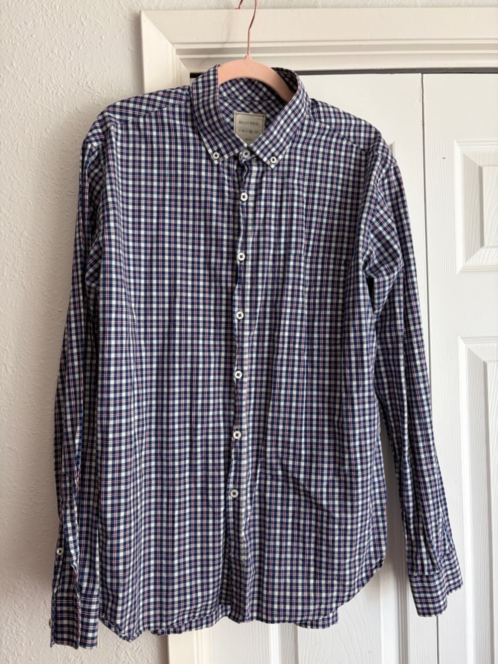 Billy Reid Men’s Plaid Button Down Dress Shirt